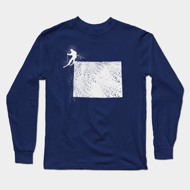 Ski Colorado Skier Long Sleeve T-Shirt by HungryDinoDesign